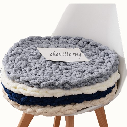 Crochet Rug Chunky Yarn Chenille Rug Dog Mat Pet Bed