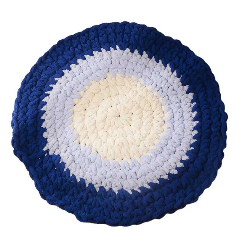 Crochet Rug Chunky Yarn Chenille Rug Dog Mat Pet Bed