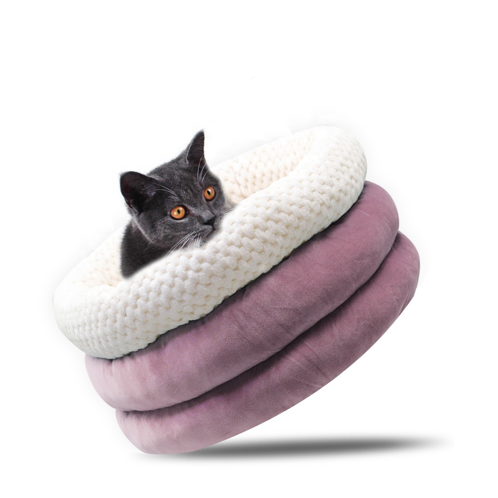 Cuddle Cup Shape Cat Dog Bed Pets Bed With High Walls Deep Sleep Washable Pet House