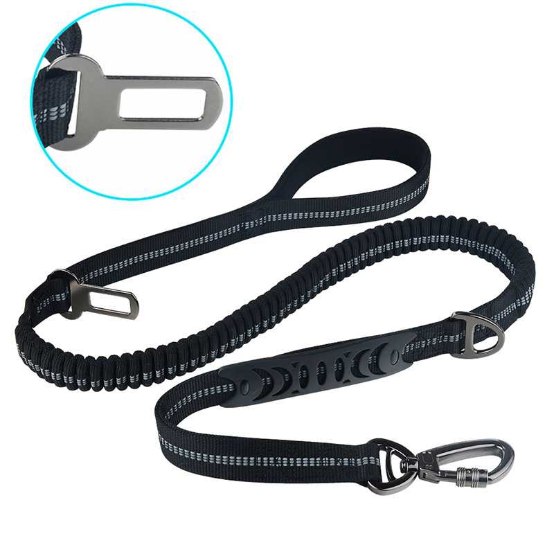 Custom Adjustable Reflective Retractable Car Seat Belt Pet Dog Leash