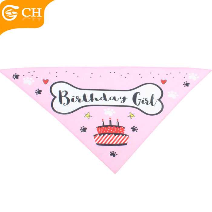 Custom Birthday Triangular Bandage Dog Bow Tie Cute Cotton Pet Dogs Bandana