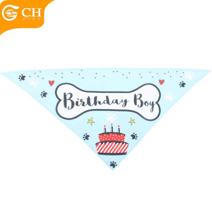 Custom Birthday Triangular Bandage Dog Bow Tie Cute Cotton Pet Dogs Bandana