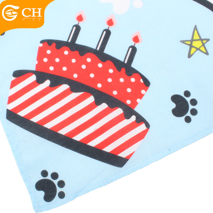 Custom Birthday Triangular Bandage Dog Bow Tie Cute Cotton Pet Dogs Bandana