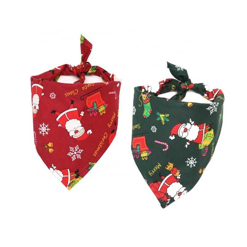 Custom Christmas Dog Bandana Reversible Triangle Bibs Scarf Accessories Dogs Cats Pets