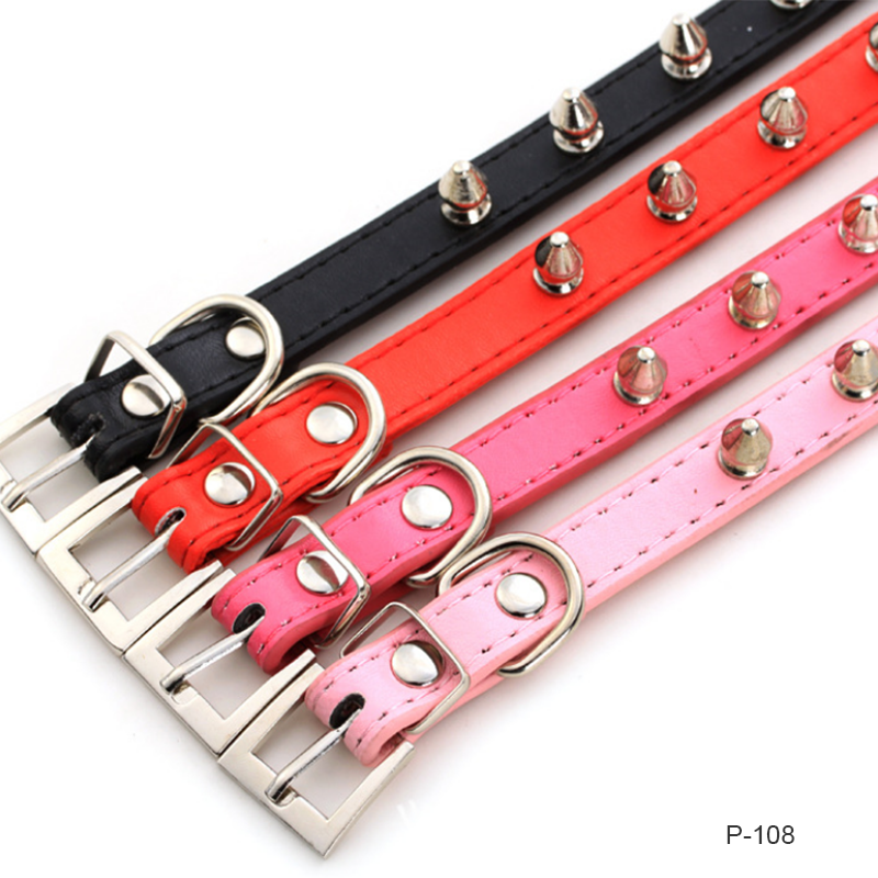 Custom Leather Spiked Dog Collar With Rivet Durable Pet Collar