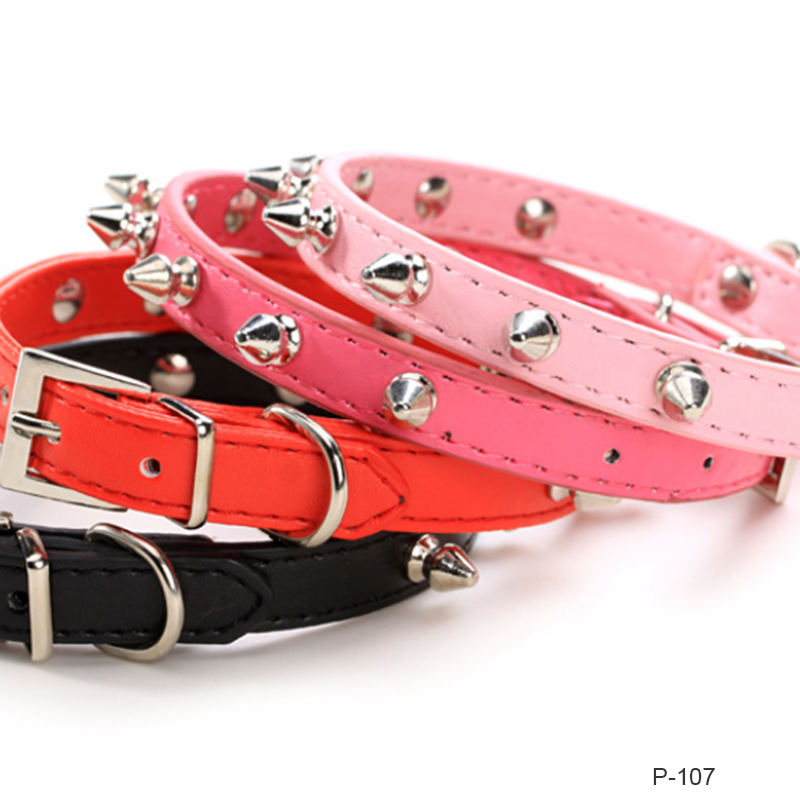 Custom Leather Spiked Dog Collar With Rivet Durable Pet Collar