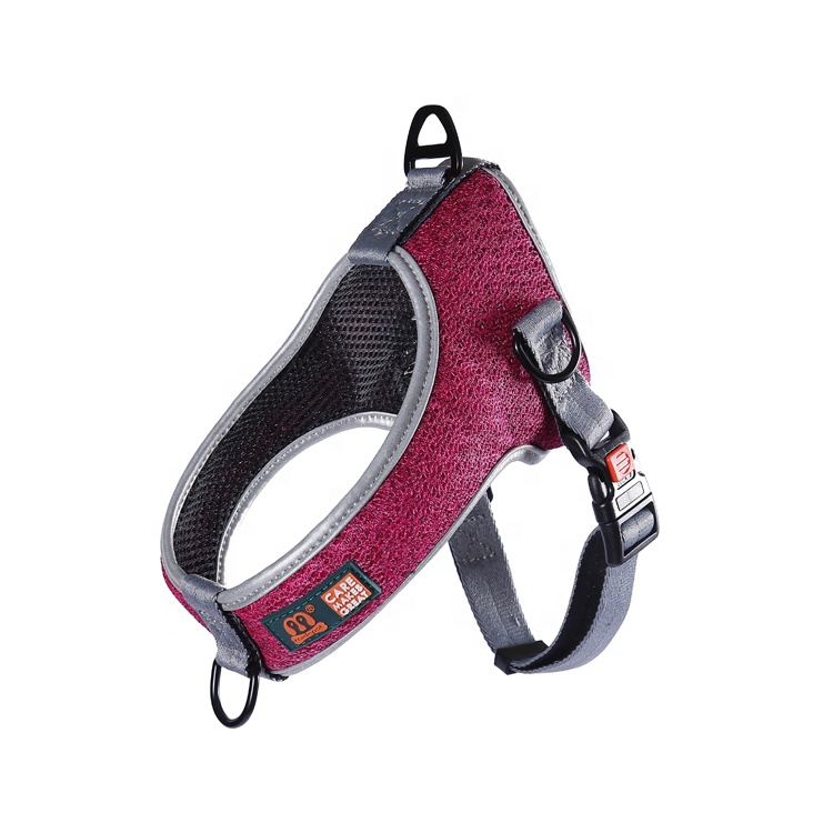 Custom Logo Pet Accessories Manufacture Supplier Dog Soft Padded Mesh Adjustable No Pull Durable Reflective Dog Harness