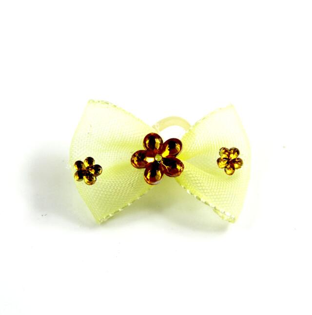 Custom More Colors Optional Pet Dog Cat Bow Ties Headwear With Rubber Ring Plastic Package Available Pet Accessories