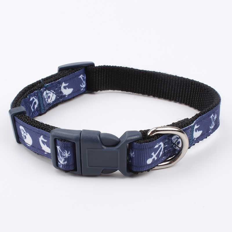 Custom Nylon Adjustable Dog Collars With Quick Release Snap Buckle Pet Supplies