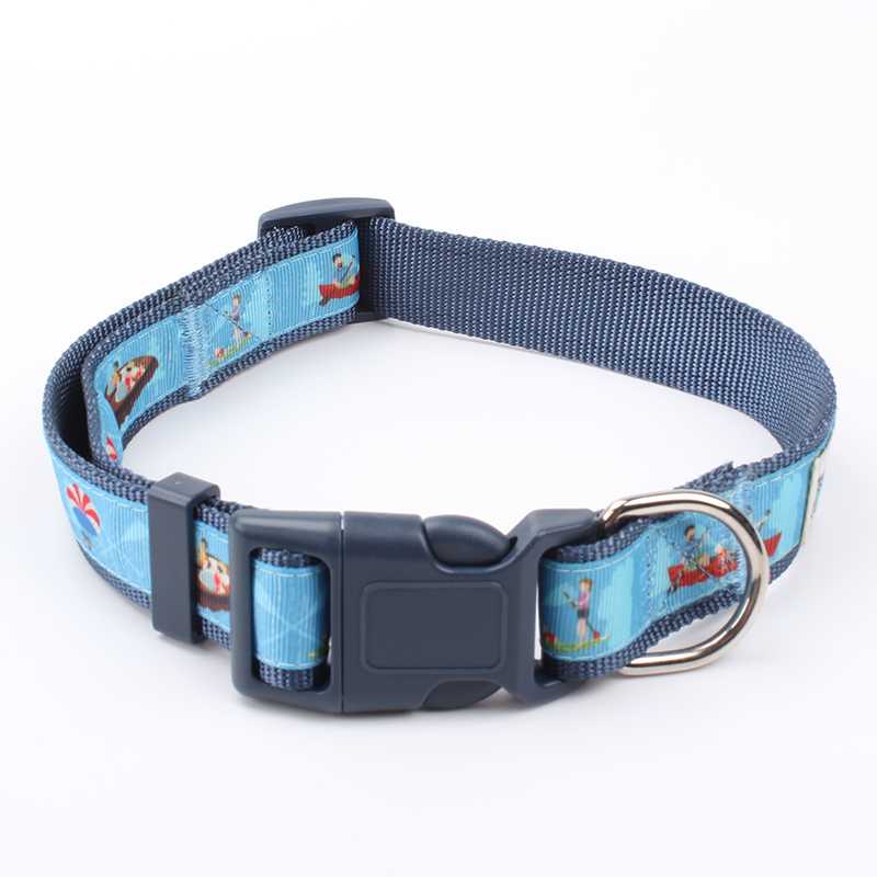 Custom Nylon Adjustable Dog Collars With Quick Release Snap Buckle Pet Supplies