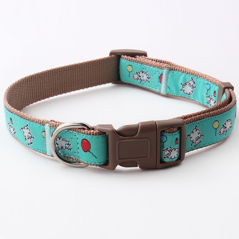 Custom Nylon Adjustable Dog Collars With Quick Release Snap Buckle Pet Supplies