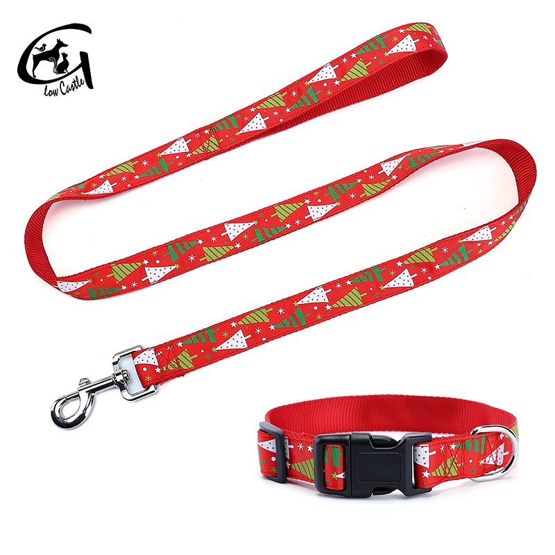 Custom Nylon Webbing Pet Suppliers ODM Low Moq Pet Dog Collars Leashes Set Pattern Dog Collar Leash Set