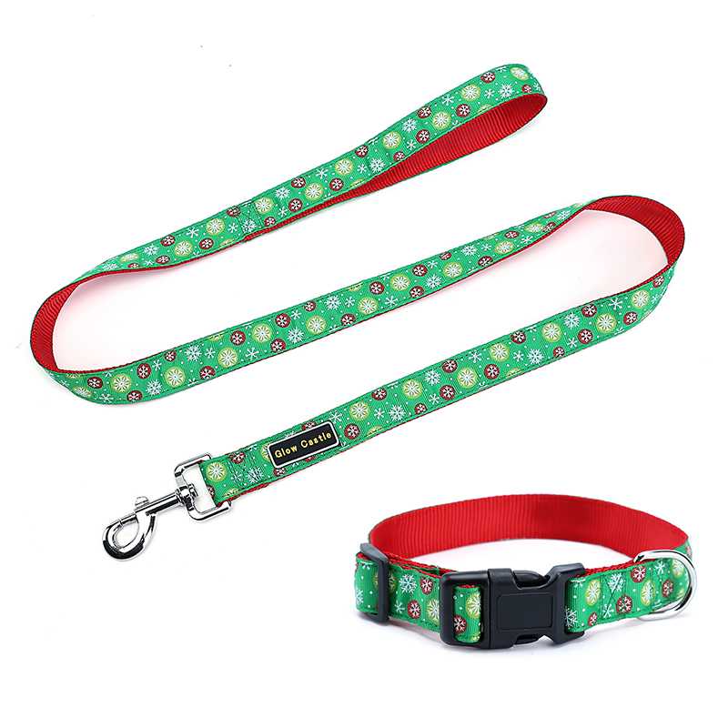 Custom Nylon Webbing Pet Suppliers ODM Low Moq Pet Dog Collars Leashes Set Pattern Dog Collar Leash Set