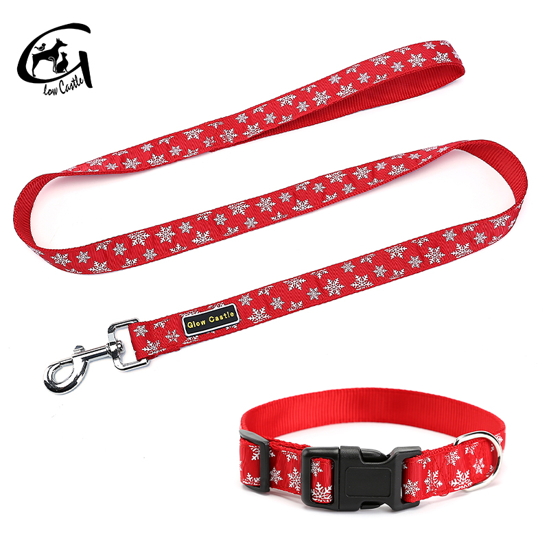 Custom Nylon Webbing Pet Suppliers ODM Low Moq Pet Dog Collars Leashes Set Pattern Dog Collar Leash Set