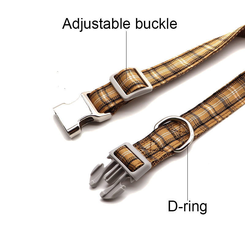 Custom Pet Adjustable Bow Tie Plaid Comfortable Personalize Cute Big Dog Collar