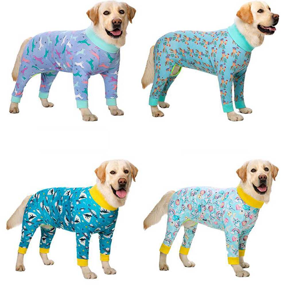 Custom Pet Dogs Cartoon Printed Clothing Clothes Jumpsuit Costume Coat Dogs Shirt Medium Big Large Warm Dogs Pajamas