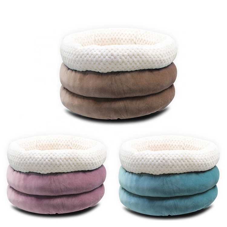 Customization Plush Round Warm Soft Cats Dogs Bed Washable Pets House Deep Sleep Pet Bed