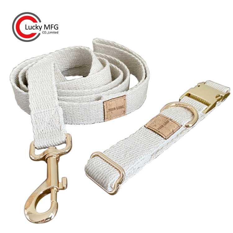 Customize Eco Friendly Natural Hemp Cotton Dog Collar Leash