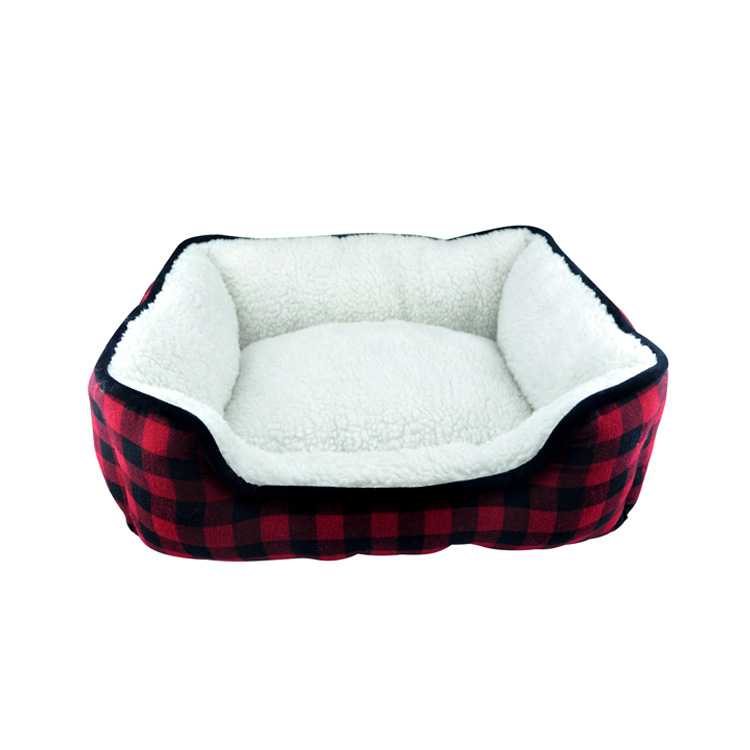 Customized Color Size Private Label Cute Plush Slumber Soft Pet Bed