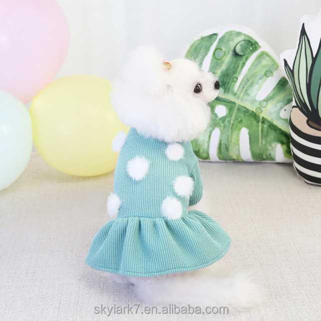 Cute E Autumn Winter Pet Dress Dogs Teddy Mid Dog Clothestrendy Pet Clothes Skirt