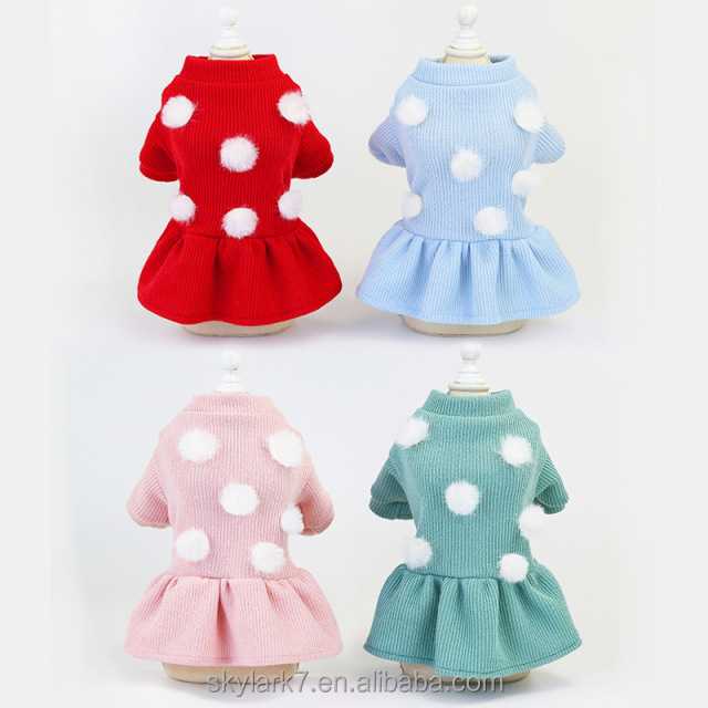 Cute E Autumn Winter Pet Dress Dogs Teddy Mid Dog Clothestrendy Pet Clothes Skirt