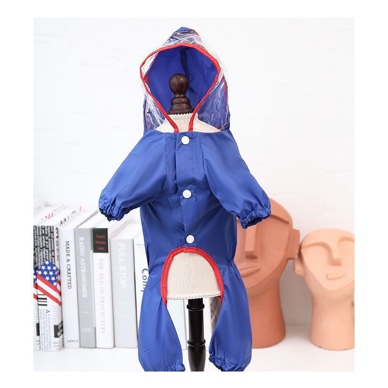 Cute Multifunction Outdoor Hooded Dog Clothes Raincoat Waterproof Pet Clothing