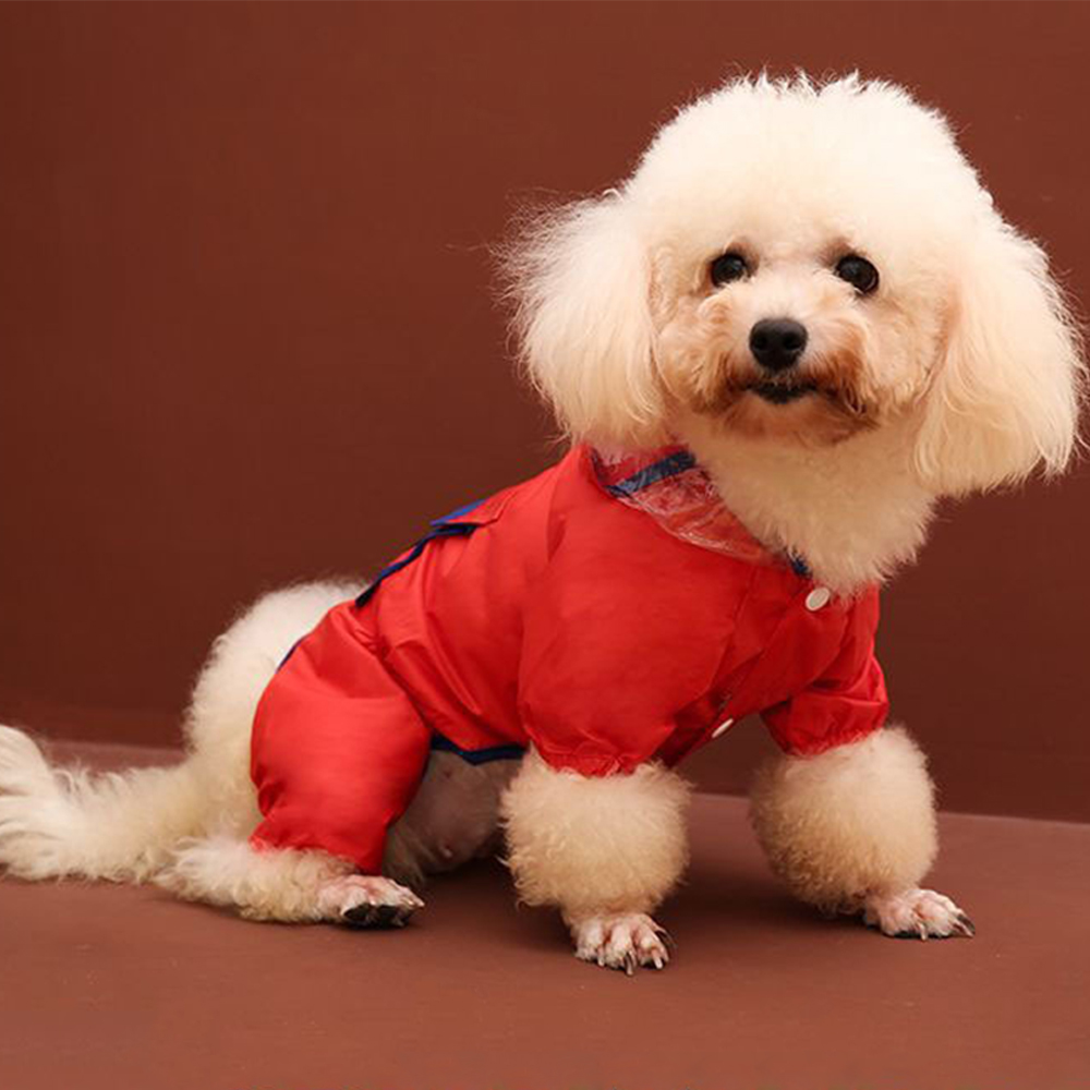 Cute Multifunction Outdoor Hooded Dog Clothes Raincoat Waterproof Pet Clothing