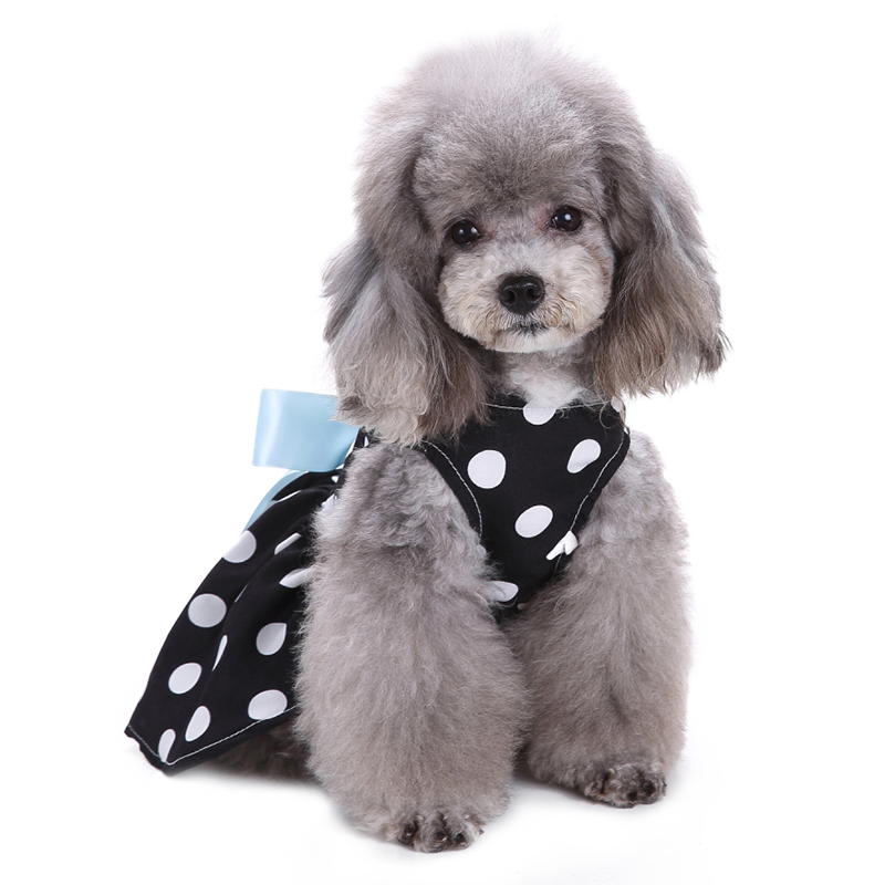 Cute Polka Dot Ribbon Cozy Summer Dog Shirt Sundress Pet Dog Dress