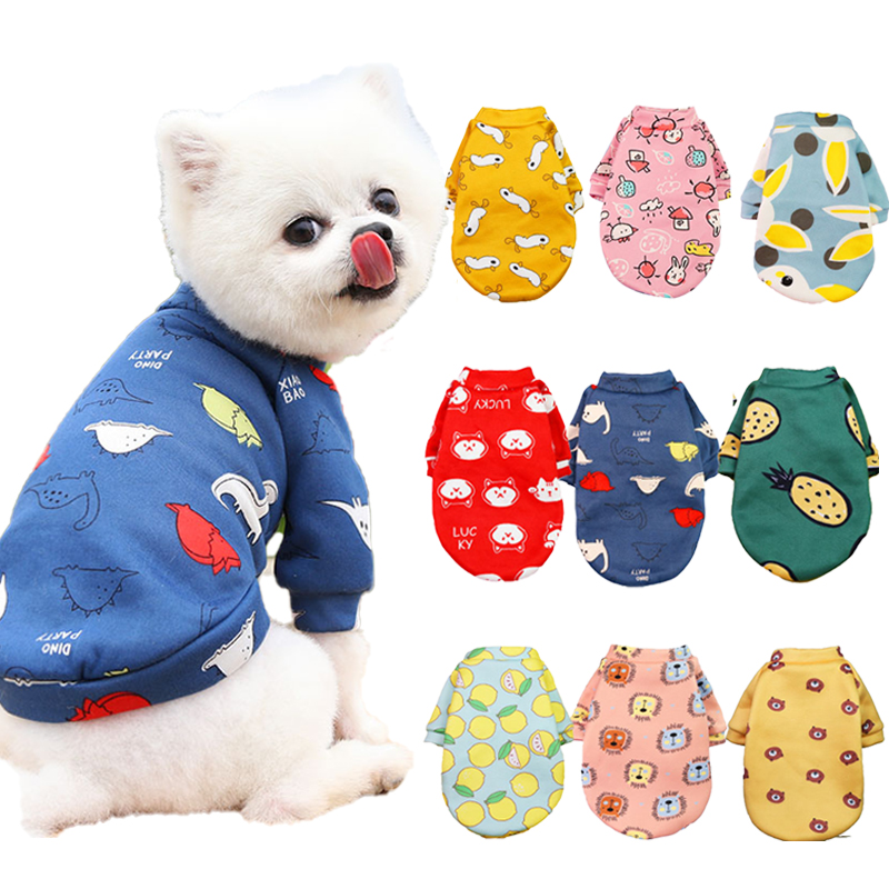 Cute Print Small Dog Hoodie Coat Winter Warm Pet Clothes Sweatshirt Puppy Pullover Dogs Pets Clothing