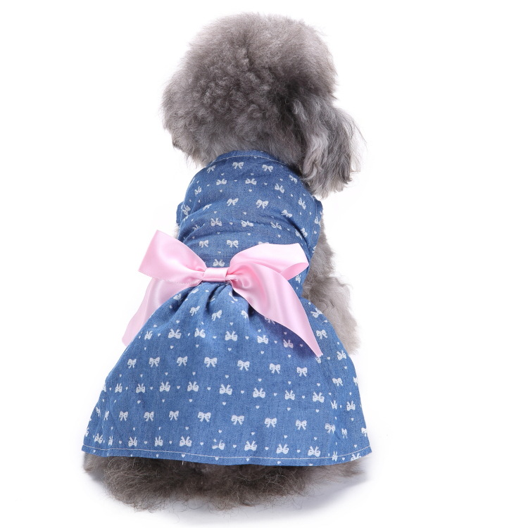 Cute Shirt Durable Comfortable Breathable Wearing Bipedal Apparel Accessories Pet Dog Cat Clothes Bow Dress