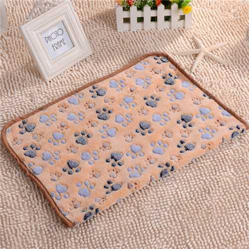 Cute Warm Pet Bed Mat Cover Small Medium Large Towl Paw Handcrafted Print Cat Dog Fleece Soft Blanket Puppy Winter Pet Supplies