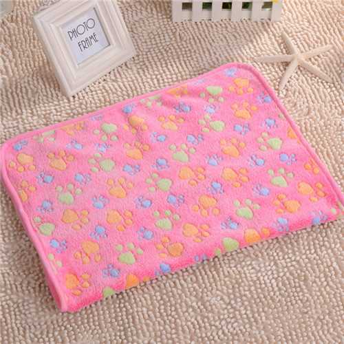 Cute Warm Pet Bed Mat Cover Small Medium Large Towl Paw Handcrafted Print Cat Dog Fleece Soft Blanket Puppy Winter Pet Supplies