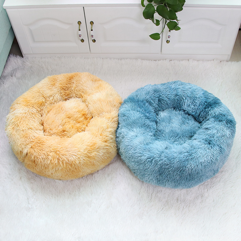 Deep Sleep Sweet Night Fluffy Donut Dog Cat Cushion Warm Plush Small Pet Bed
