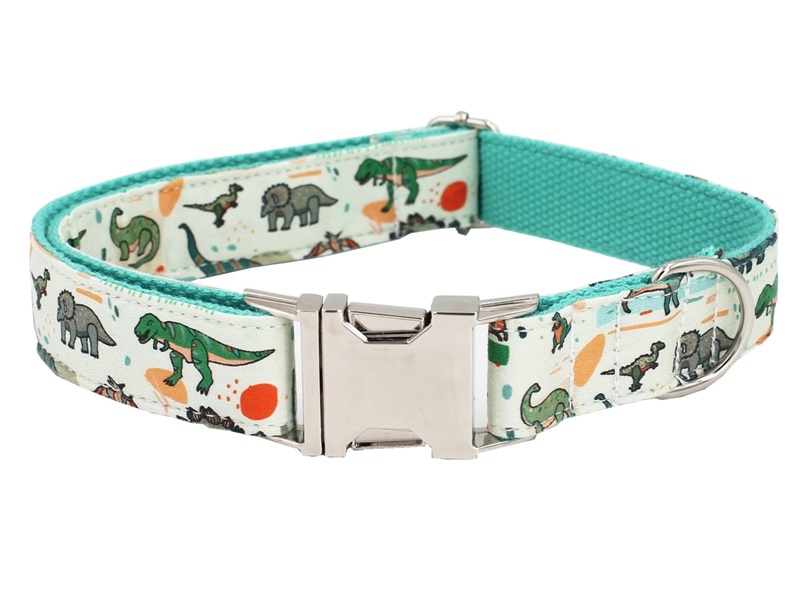 Dinosaur Dog Collar Bow Tie Dog Cat Necklace With Metal Buckle Pet Gifts