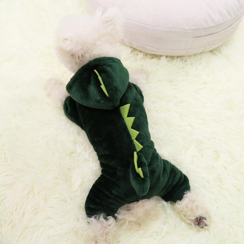Dinosaur Pet Winter Warm Cute Cartoon Fourlegged Dog Clothes