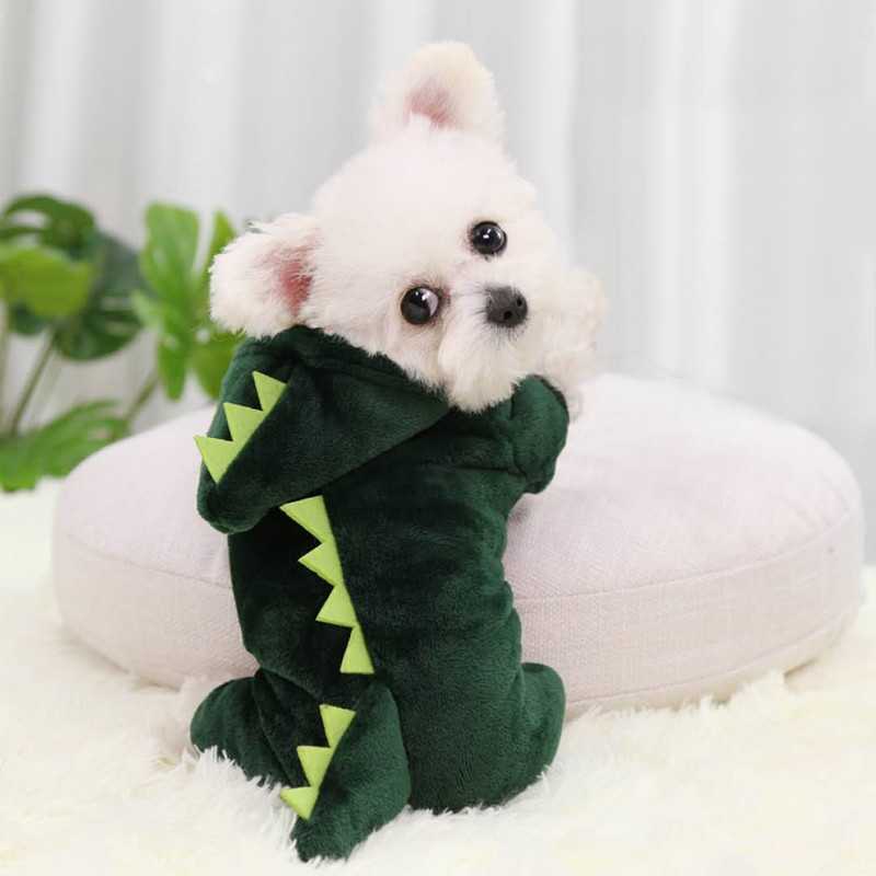 Dinosaur Pet Winter Warm Cute Cartoon Fourlegged Dog Clothes