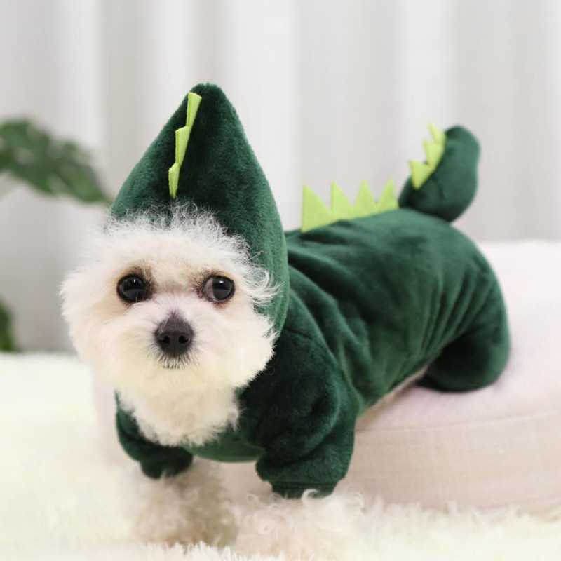 Dinosaur Pet Winter Warm Cute Cartoon Fourlegged Dog Clothes