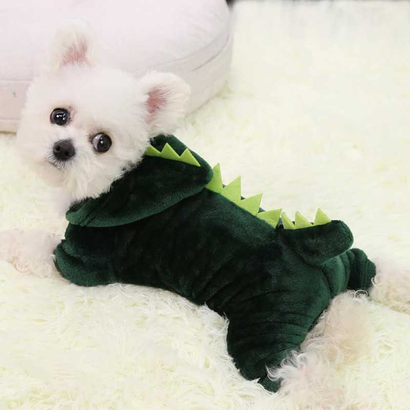 Dinosaur Pet Winter Warm Cute Cartoon Fourlegged Dog Clothes