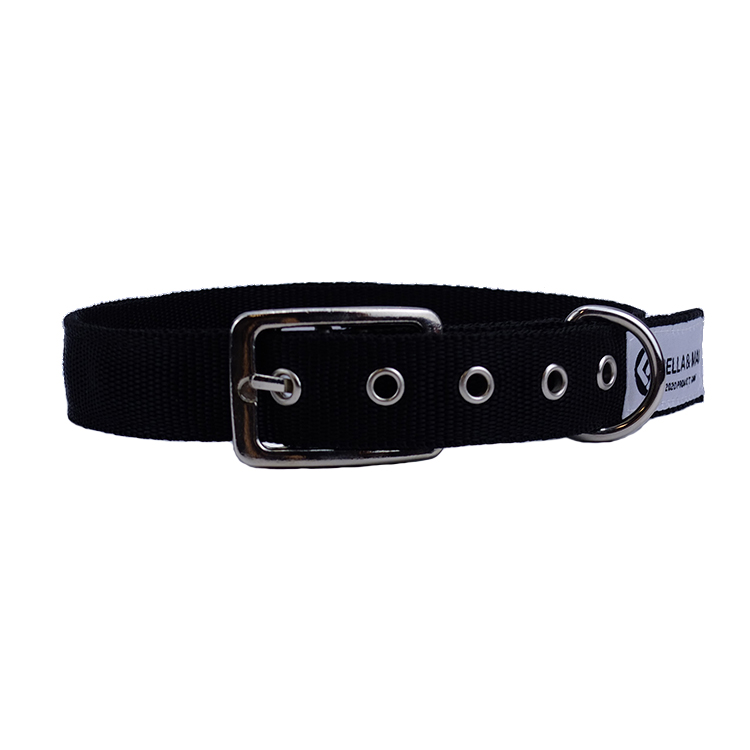 Direct Custom High Reversible Black Nylon Dog Collar Pet Dog