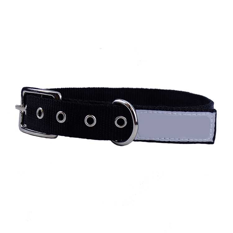 Direct Custom High Reversible Black Nylon Dog Collar Pet Dog