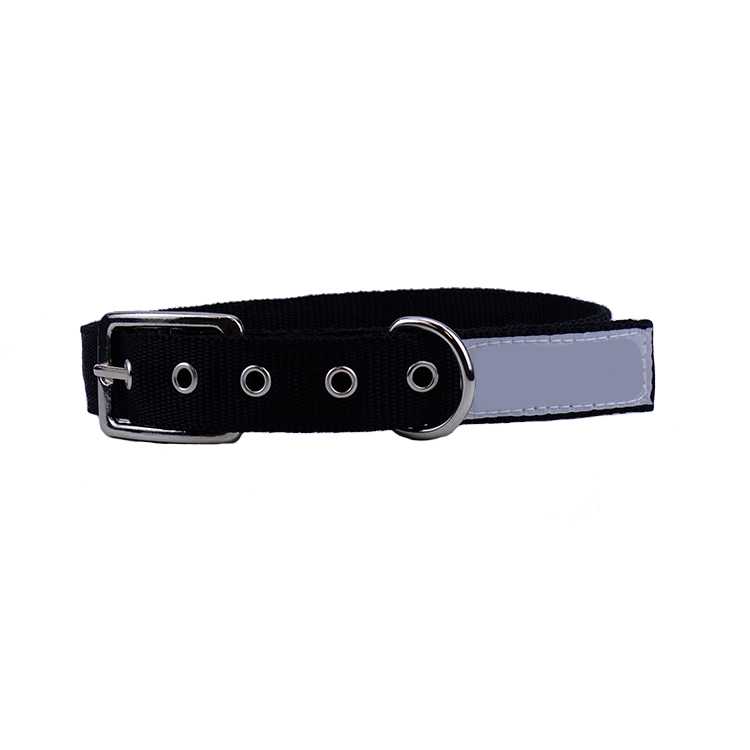 Direct Custom High Reversible Black Nylon Dog Collar Pet Dog