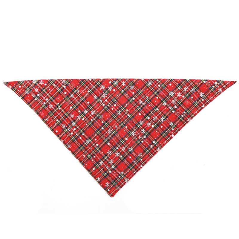 Dog Bandana Christmas Pet Triangle Scarf Plaid Snowflake Accessories Bibs Dog Cat