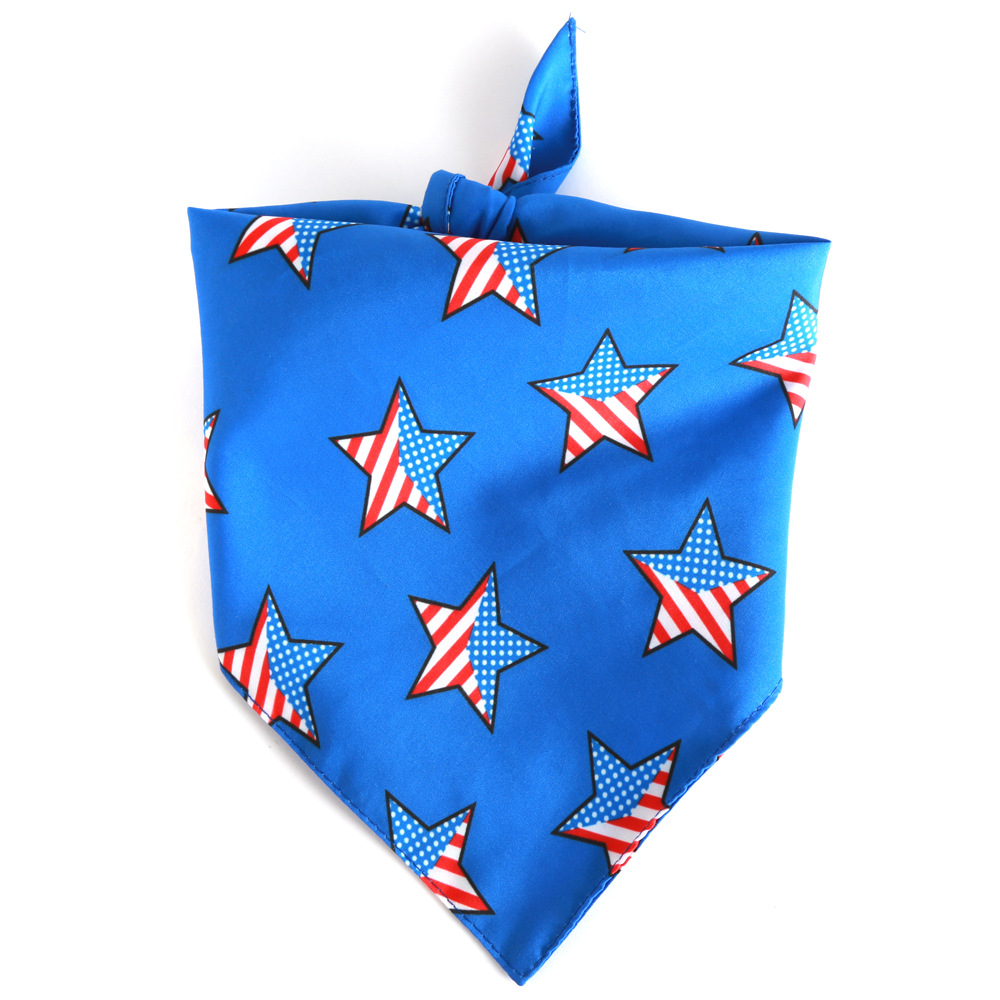 Dog Bandana Small Medium Doggies Outdoor With Cool Pattern Blue Scarf Accessories Small Medium Large Dogs