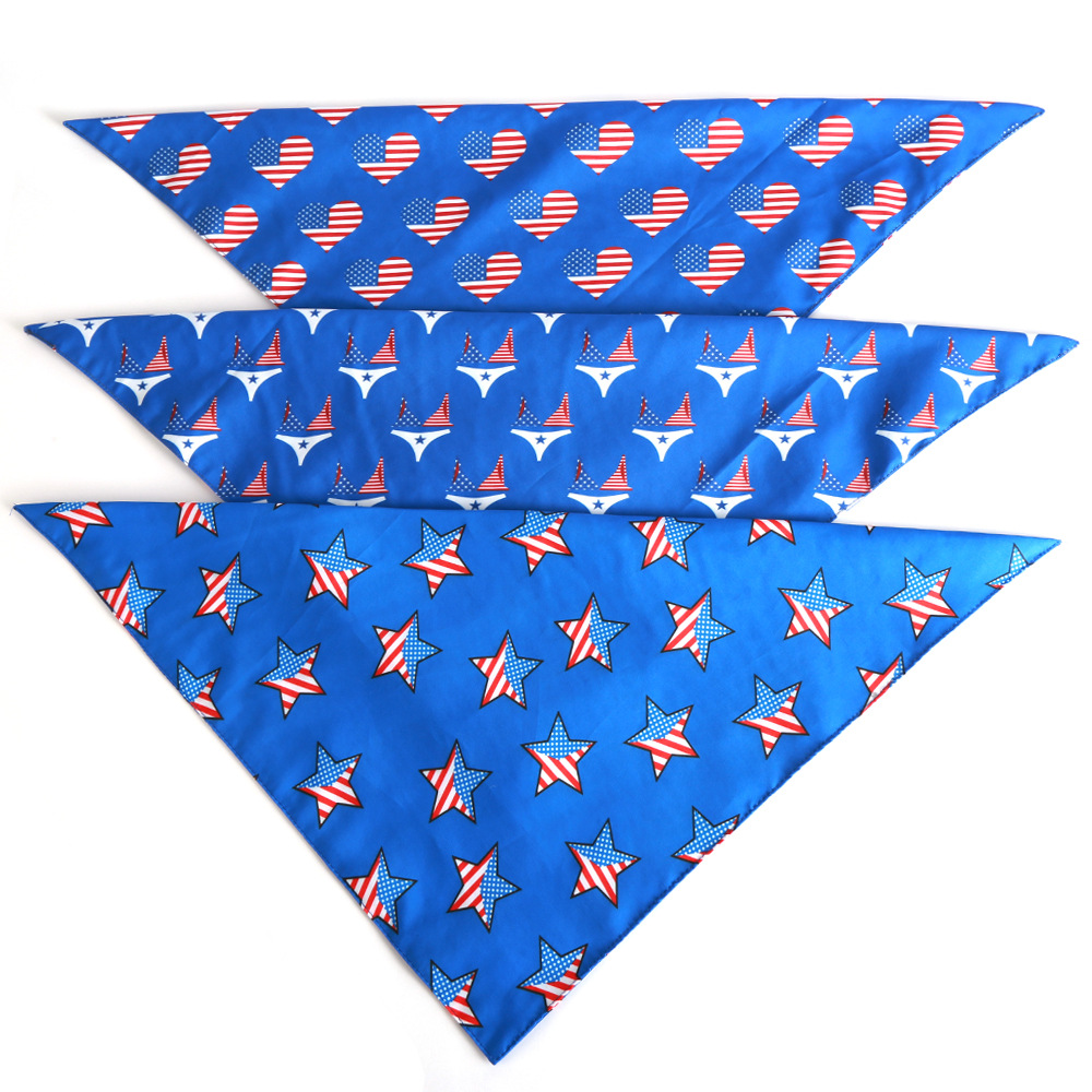 Dog Bandana Small Medium Doggies Outdoor With Cool Pattern Blue Scarf Accessories Small Medium Large Dogs