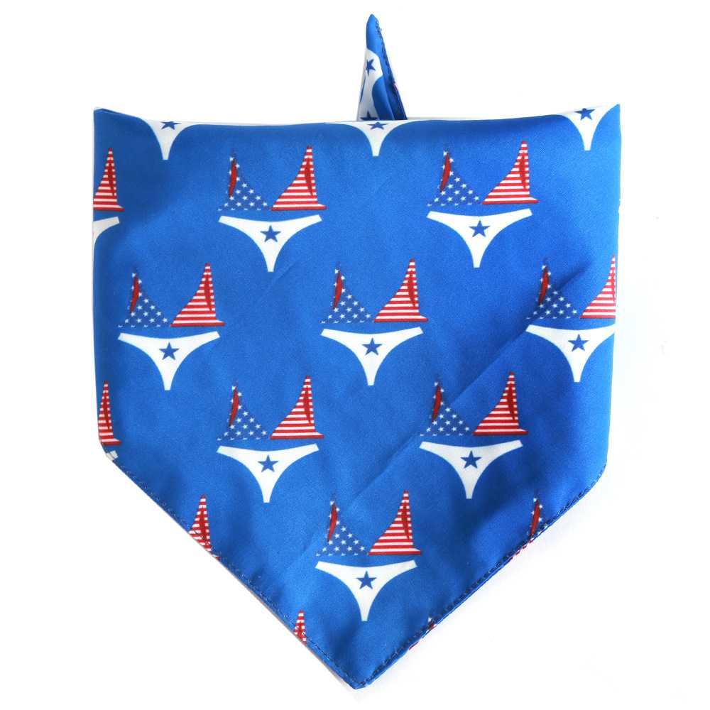 Dog Bandana Small Medium Doggies Outdoor With Cool Pattern Blue Scarf Accessories Small Medium Large Dogs