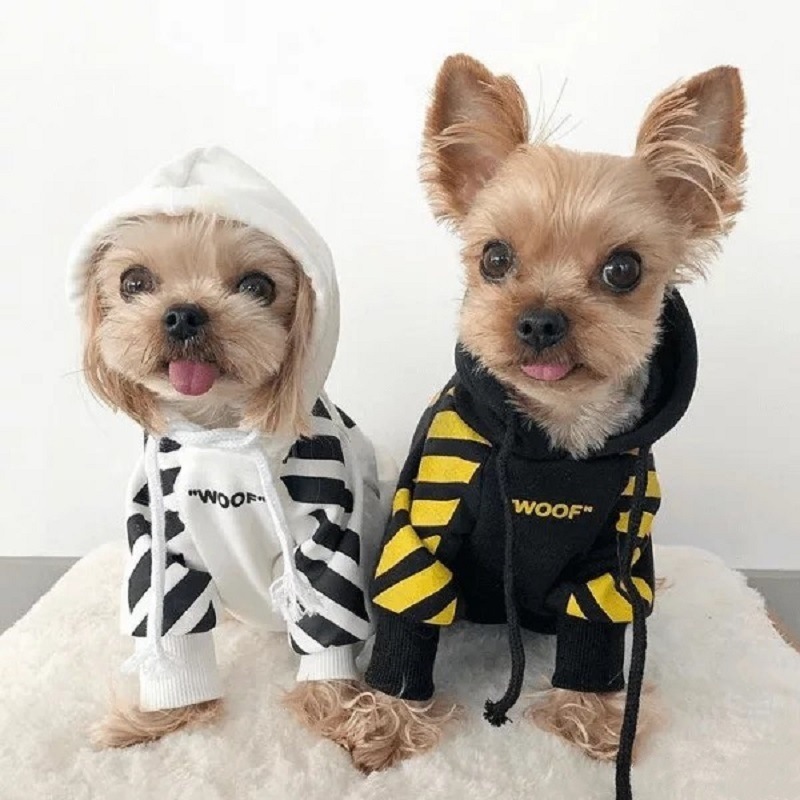 Dog Clothes With Plush Warm Autumn Winter Wear Hat Pet Hoodies Pets Clothing