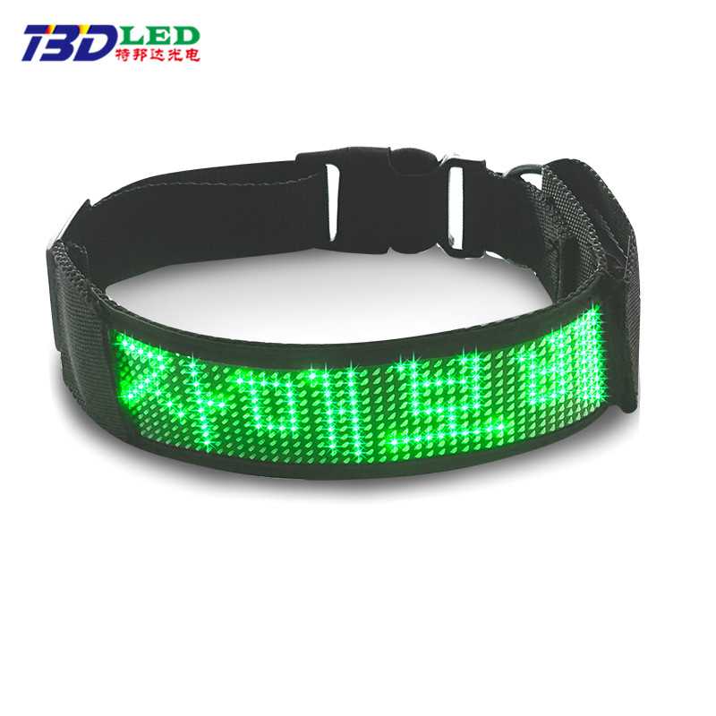 Dog Collar With Flexible LED Display Customized Pet Custom Dog Size Adjustable Collar Wireless APP Edit LED Panel