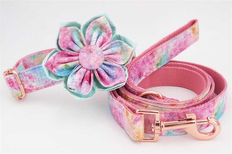 Dog Collar With Flower Personalized Engraved Dog Collar With All Metal Buckle