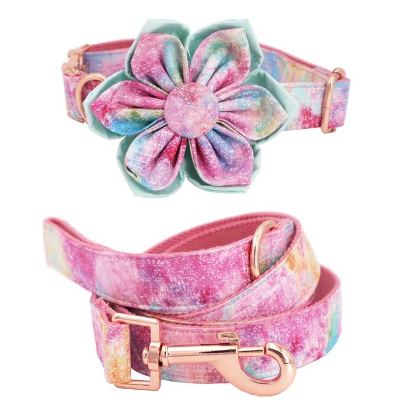 Dog Collar With Flower Personalized Engraved Dog Collar With All Metal Buckle