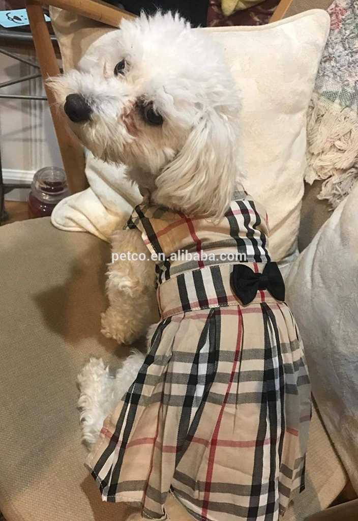 Dog Dress Pet Clothes Summer Apparel Plaid Clothes Small Dogs 2020